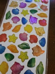 Creative Play Purple Peach Ltd, foil sea shell stickers, NIP