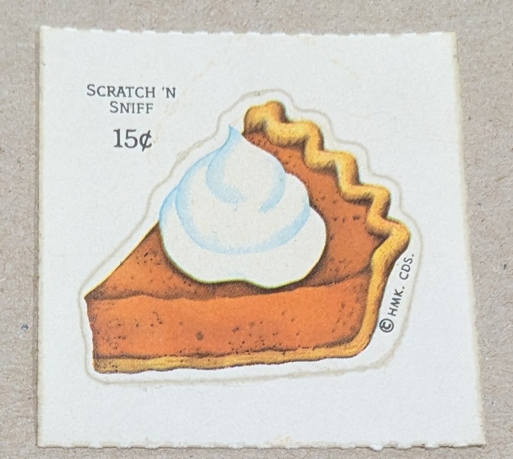 Vintage Hallmark PUMPKIN PIE Scratch & Sniff Sticker