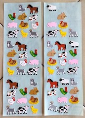 Lot (Incomplete Sheets) Vintage SANDYLION Farm Animals / Celestial Cows Stickers