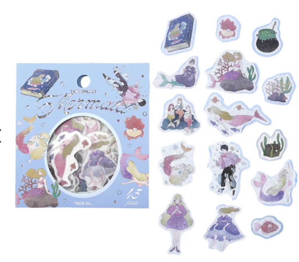 BGM Planner Sticker Foil Stamped Flake Seal Fairy Tale – The Story of Mermaid