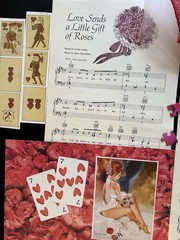 Junk Journal 80+ pieces Red Pink Love Curated Lot Unique Book Pages & more