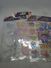 Lot of Sticko Stickers – 4 Packs – Butterfly Foil, Baby, Cupcakes, Valentines