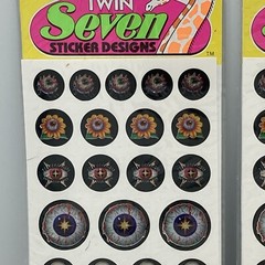 Vintage Twin Seven Prismatic Halloween Stickers Scary Eyes Two Packs 1990s 1980s
