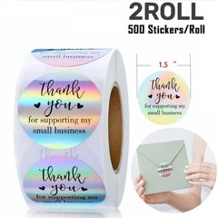1000Pcs Thank You for Supporting My Small Business Stickers Holographic Stickers