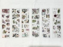 Floral Waterproof PET Sticker 6 Sheets Set Scrapbooking & Journaling Stickers
