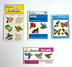 Vintage Lot Dennison Seals & Stickers Birds Butterfly Standard Publishing USA