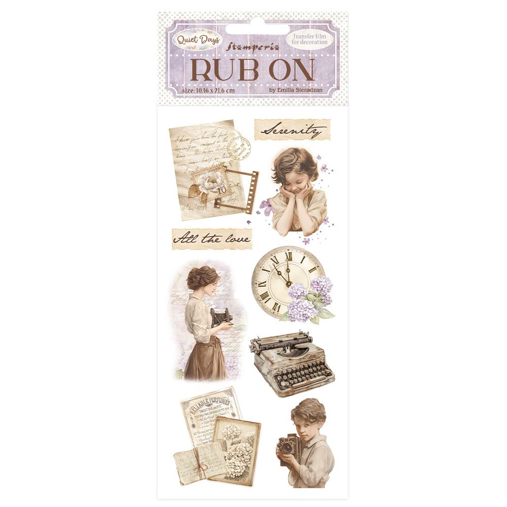 Stamperia – QUIET DAYS – VINTAGE TREASURES – RUB ON – 4″ x 8.5″
