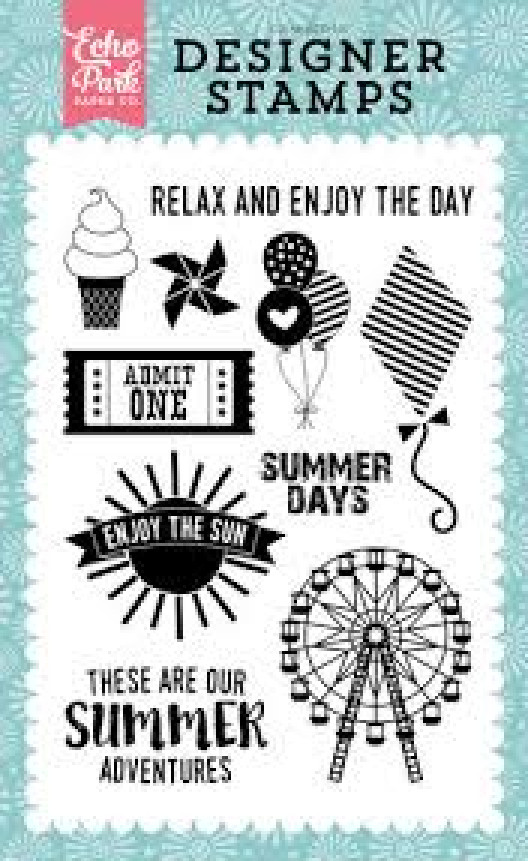 Echo Park Designer Clear Cling Stamps SUMMER ADVENTURE Scrapbooking