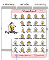 Pay Mortgage Icon Planner Sticker, Mortgage Sticker, Calendar & Journal Sticker