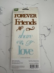 Making Memories 8 Shimmer Chipboard Words ~ Friendship ~ Scrapbooking Crafts Art