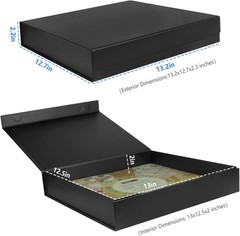 Odor-Free 12×12 Scrapbook Storage Box – Elegant Black, Shallow Design, 1 Pack