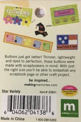 STAR VARIETY ULTRA-THIN BUTTONS(24pc)Making Memories•Asst. Sizes 7/16″-5/8″