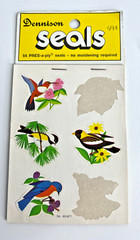 Vintage Lot Dennison Seals & Stickers Birds Butterfly Standard Publishing USA