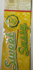 Anna Griffin Sweet & Sassy 3D Title Stickers Green Yellow Girl Woman Scrapbook