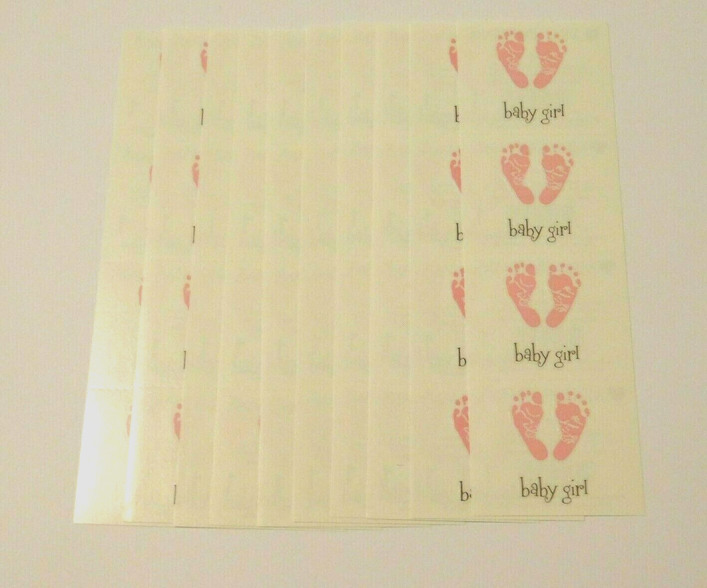 Mrs. Grossman’s Lot of 10 Strips ~Baby Girl Footprints Pink~ 2009 Stickers