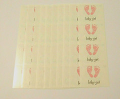 Mrs. Grossman’s Lot of 10 Strips ~Baby Girl Footprints Pink~ 2009 Stickers