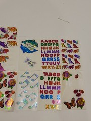 Sheet Hambly Lot Strips Prismatic Glitter Birds Stars Fish NOS & LOOSE