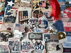 25pcs AMERICA 250 USA JUNK JOURNAL RANDOM SCRAPBOOK CARD KIT – MIXED MEDIA