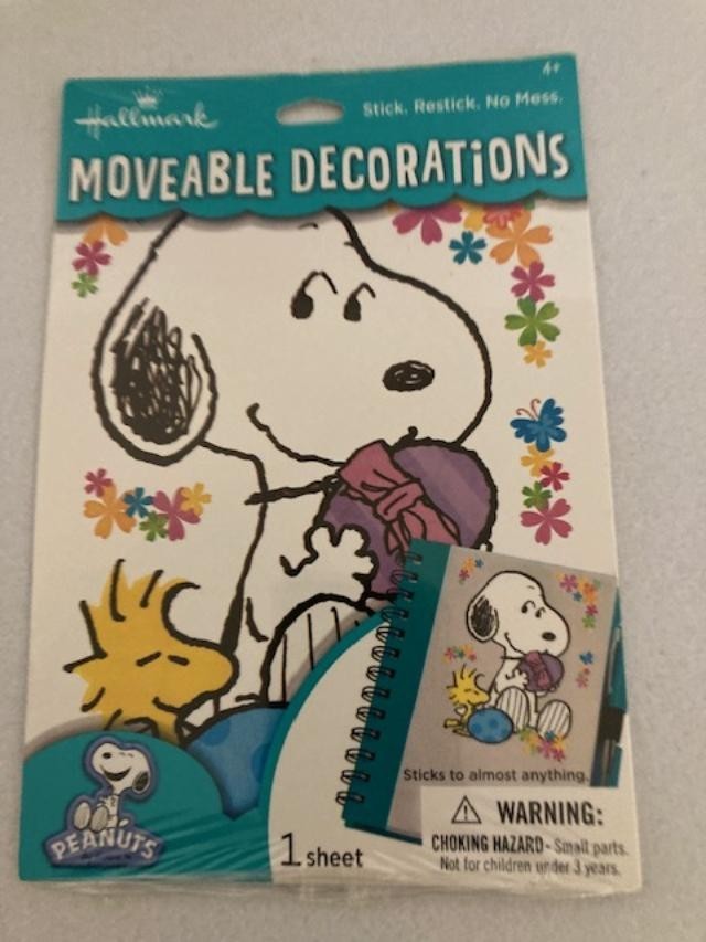 Hallmark – Moveable Decorations Stickers – Snoopy & Woodstock – Easter Theme –