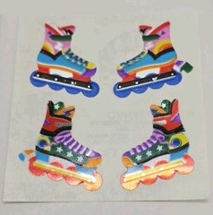 Vint Sandylion Prismatic/Neon Stickers–Footprints/Skates–9 Square Sheets