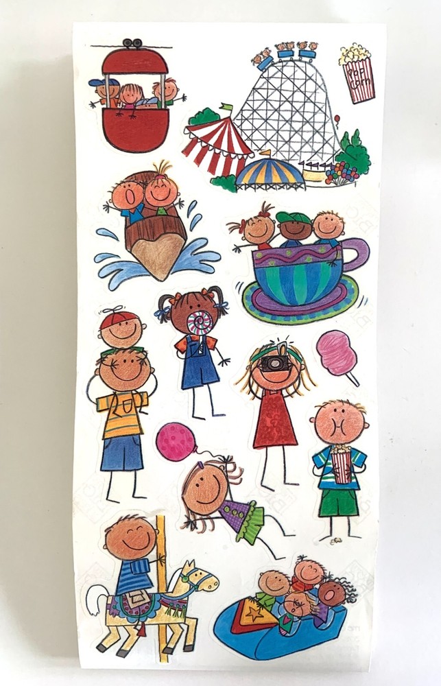 Vintage MAMBI Clear Stickers THEME PARK KIDS SR-123 5″ x 12″ Sticker Sheet