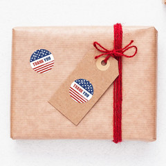 500Pcs Patriotic Thank You Stickers Vintage American Flag Label Decals for 250Th