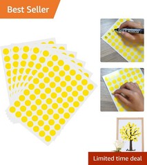High-Quality Yellow Circle Dot Stickers – 1050 Count for Endless Organization