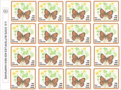 NEW HAMPSHIRE STATE BUTTERFLY – THE PINE ELFIN SIZE 2.5″ X 2″ – 16 PER SHEET
