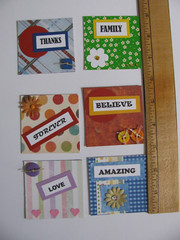 Lot of 6 Chipboard Embellishments VARIOUS THEMES Handmade 2.5″ X 2.5″ a