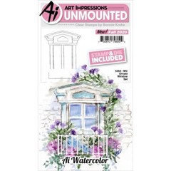 New ART IMPRESSIONS Rubber Stamp & DIE ORNATE WINDOW SET free USA ship