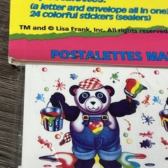 Lisa Frank Sticker & Stationary PANDA BEAR PAINTER Vintage Postalettes Stickers