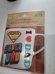 Crafters Square Ceramic Stickers Super Dads 3 pieces