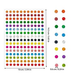 20 Sheets Color Coding Labels – Laser Shiny Sparkle Circle Dot Stickers, 1/4″…