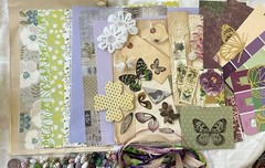 SUMMER BUTTERFLY GARDEN Junk Journal —HUGE VARIETY Paper Buttons Beads Ribbons