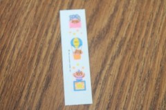 Vintage 1983 Sticker strip Teddy Bears Jack in box Hot air balloon envelope