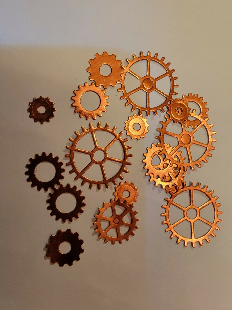 18pcs copper Cardstock GEARS Die-Cuts Steampunk machines
