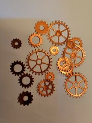18pcs copper Cardstock GEARS Die-Cuts Steampunk machines