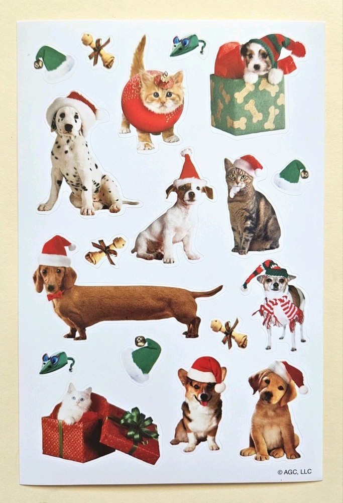 Merry Christmas. Cats And Dogs Sticker sheet