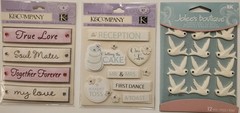 Lot Of 10 JOLEE’S BOUTIQUE K&Co Creative Touch 3D Scrapbooking Stickers WEDDING