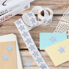500 PCS Holographic Silver Star Stickers, 1 Inch Self~Adhesive Glitter