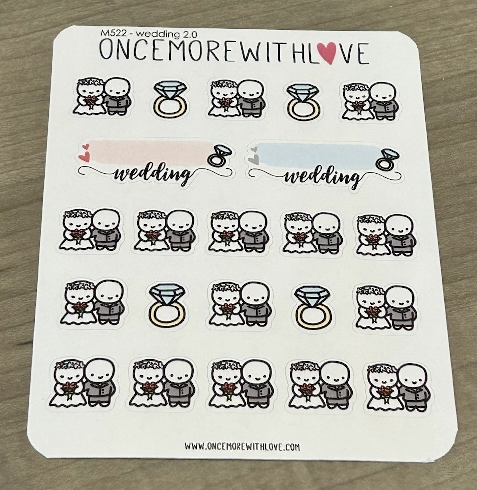 NEW Once More With Love ❤️ Wedding 2.0 Munchkins Sticker Sheet OMWL Stickers