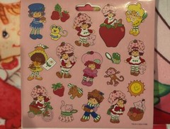 Strawberry Shortcake Scratch & Sniff Sticker Pad 6 Pages 120 stickers retro TV #