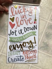 American Crafts Thickers Chipboard Gold foil Accents Stickers Life is Lovely