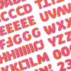 Pebbles FUN IN THE SUN ALPHABET (2) SHEETS FOAM THICKERS Stickers WATERMELON