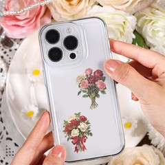 50PCS Red Rose Stickers Aesthetic PET Transparent Vintage Rrose