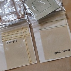 NEW Lot 4 Pkgs Kolette Fabric Tags Love Friendship Journeys Inspirational -B
