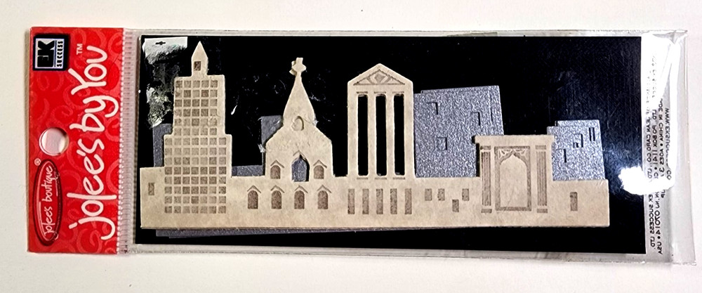 Jolee’s By You Cityscape Skyline 3D Stickers 6pc White City Buildings Scrapbook