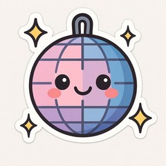 Cute Kawaii Disco Ball Sticker Sheet 18 Pcs 1″x1″ Retro Party Favor Stickers