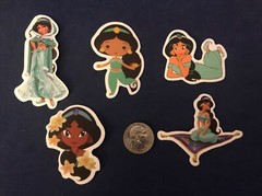 Disney Stickers – Disney Jasmine from Aladdin Lot of 5 Stickers.
