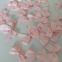Micomon 50pcs 1.2-Inch Mini Bows for Crafts Satin 3/8″ ribbon, lt.pink